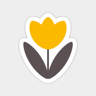 Retro Tulip in Mustard Yellow by Suzie London Sticker